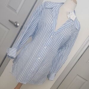 Vince Light Blue and White Striped Shirt 1X NWT